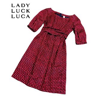 ルカ(LUCA)の【美品】ワンピース　ルカ　Luca お呼ばれワンピース　結婚式　ドレス(ひざ丈ワンピース)