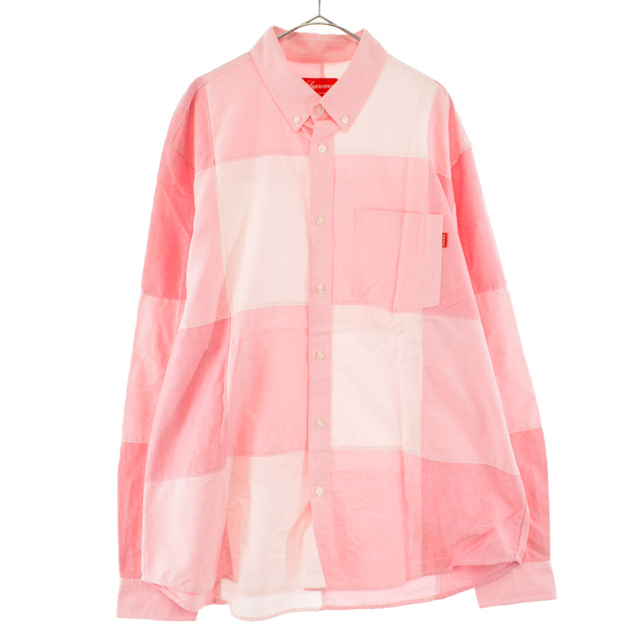 SUPREME シュプリーム 20AW Patchwork Oxford Shirt パッチワークオックスフォード 長袖シャツ ピンク