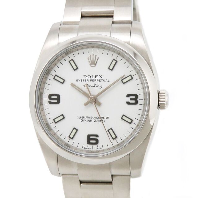 ロレックス エアキング White 369 dial 114200 自動巻き ステンレススティール メンズ ROLEX  【時計】