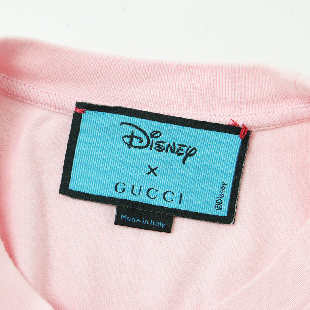 Gucci(グッチ)のGUCCI グッチ Disney ディズニー Tシャツ カットソー トップス ピンク XS 半袖 ドナルドダック 刺繍 ロゴ コットン 綿 キャラクター 可愛い 高級 ベーシック おしゃれ 小さいサイズ  着回し 春夏 ハイブランド ラグジュアリー シンプル【レディース】【中古】【K3661】 レディースのトップス(Tシャツ(半袖/袖なし))の商品写真