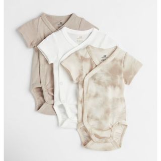 エイチアンドエム(H&M)のH＆M タイダイ柄コットンラップボディスーツ3枚セット(肌着/下着)