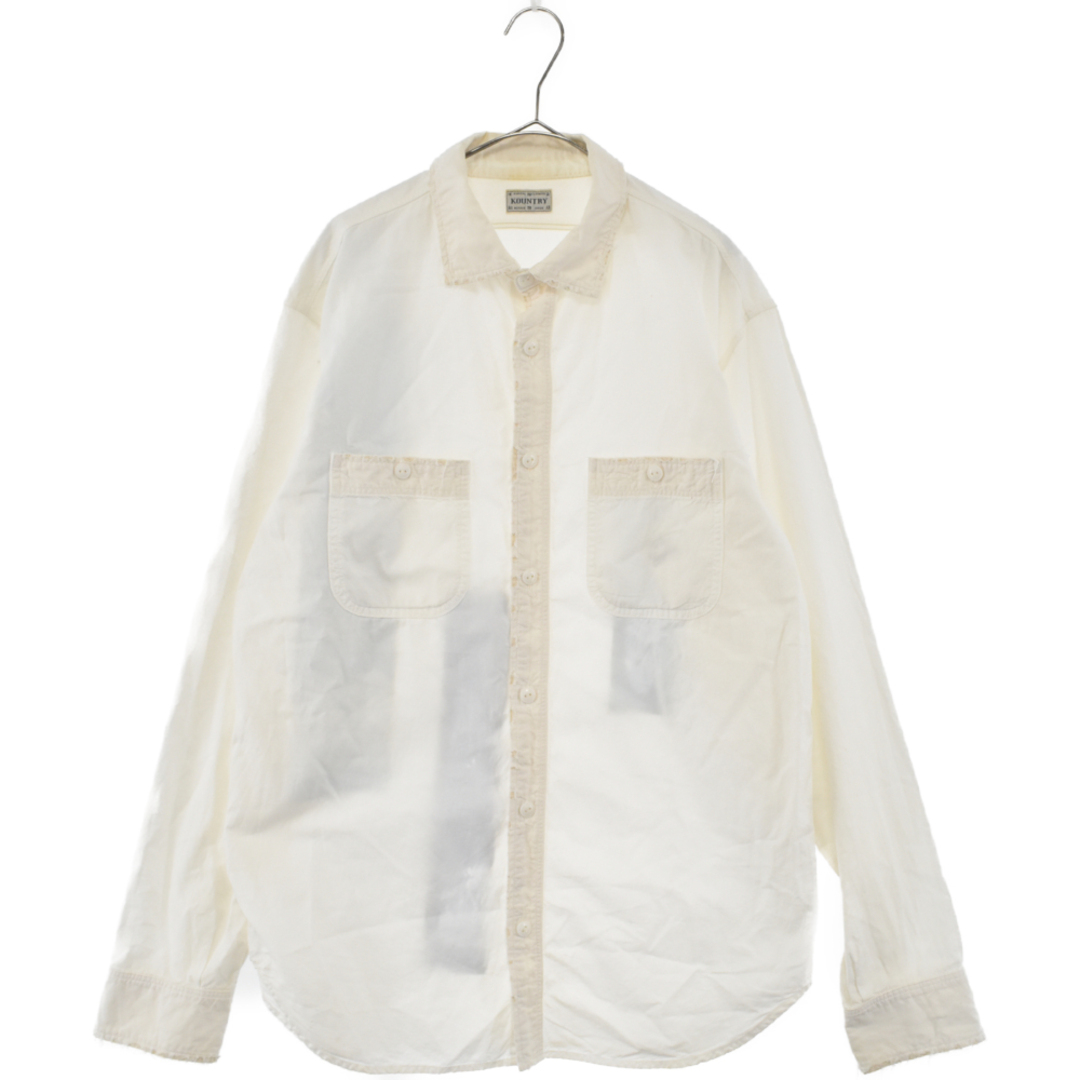 KAPITAL キャピタル OX KOUNTRY WORK SHIRT バンダナ柄ダメージ加工長袖シャツ ホワイト K2003LS075