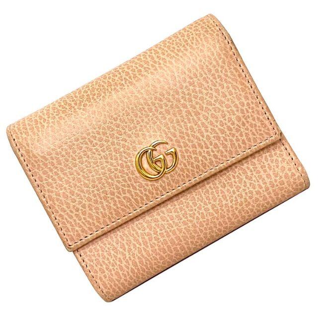 Gucci - グッチ 三つ折り 財布 ピンク ゴールド GG 美品の通販 by