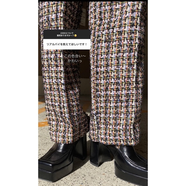 Ameri VINTAGE(アメリヴィンテージ)のPLAYFUL TWEED PANTS  アメリ　ツイード レディースのパンツ(カジュアルパンツ)の商品写真