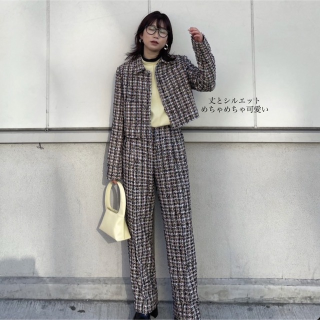 Ameri VINTAGE(アメリヴィンテージ)のPLAYFUL TWEED PANTS  アメリ　ツイード レディースのパンツ(カジュアルパンツ)の商品写真