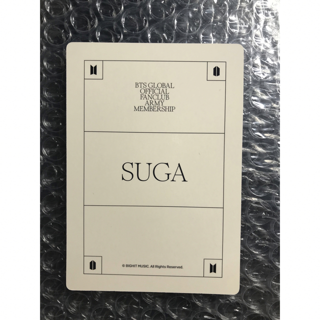 防弾少年団(BTS)(ボウダンショウネンダン)のBTS トレカ ARMY MEMBERSHIP KIT SUGA ユンギ エンタメ/ホビーのCD(K-POP/アジア)の商品写真