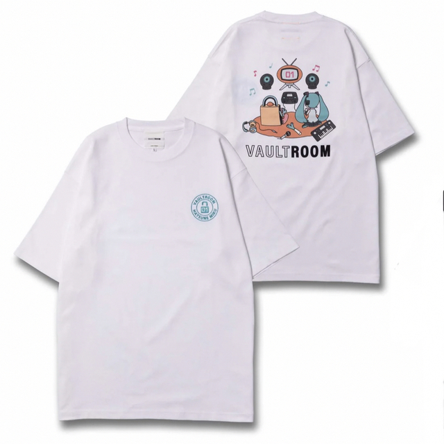 VAULTROOM VR × HATSUNE MIKU TEE WHITE L