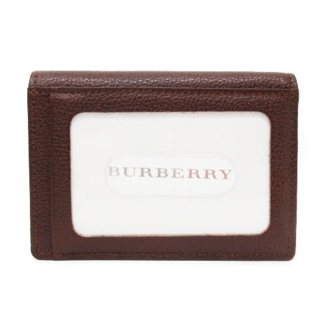 BURBERRY(バーバリー)のバーバリー 美品 カードケース 名刺入れ パスケース レザー 裏ノバチェック 茶 メンズのファッション小物(名刺入れ/定期入れ)の商品写真