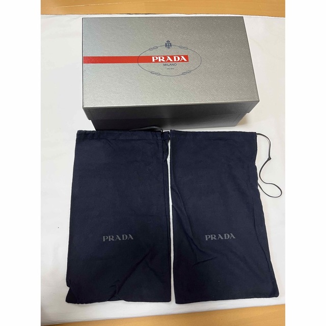 正規品 PRADA プラダ キャンバス スニーカー 40 ネイビー 付属品付
