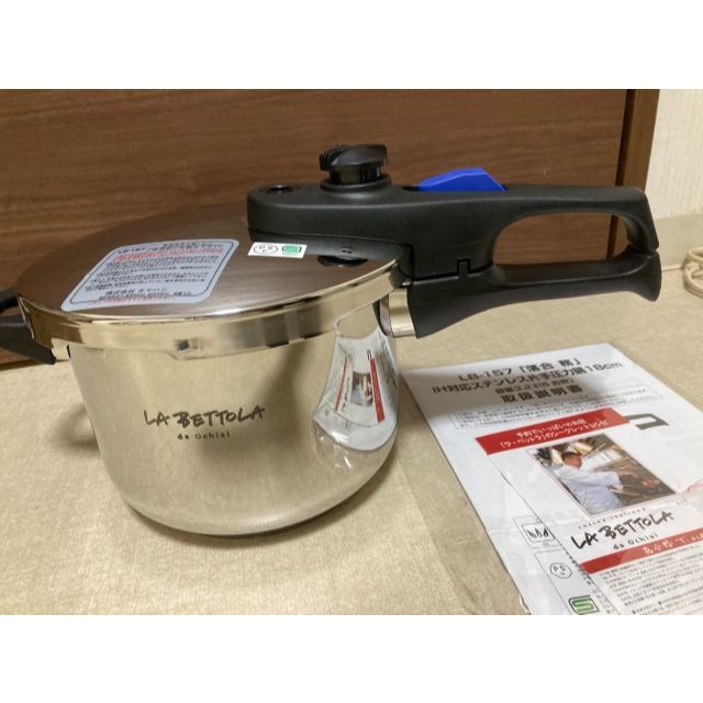 【新品】LA　BETTOLA　LB-157　IH対応ステンレス片手圧力鍋18cm