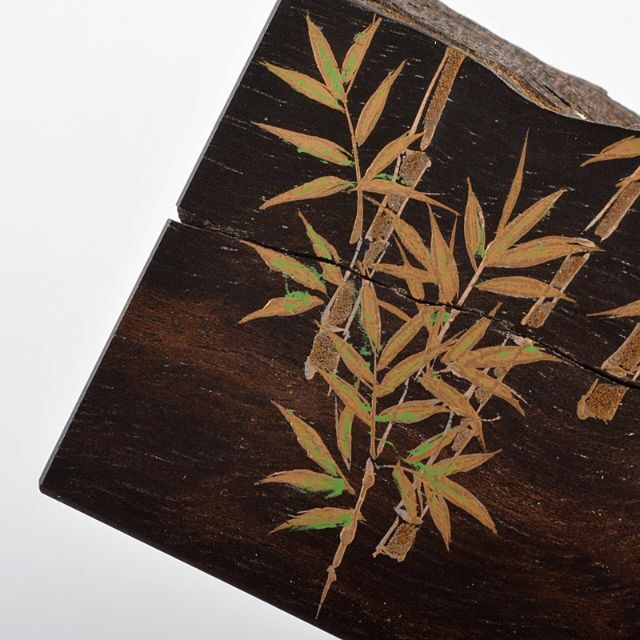 茶道具 蒔絵師 蓑輪一幸作 竹林蒔絵 割香合 共箱 V R5556の通販