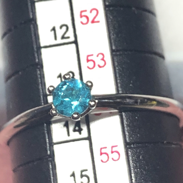 パライバトルマリンリング　0.15ct pt900   13.5号 レディースのアクセサリー(リング(指輪))の商品写真