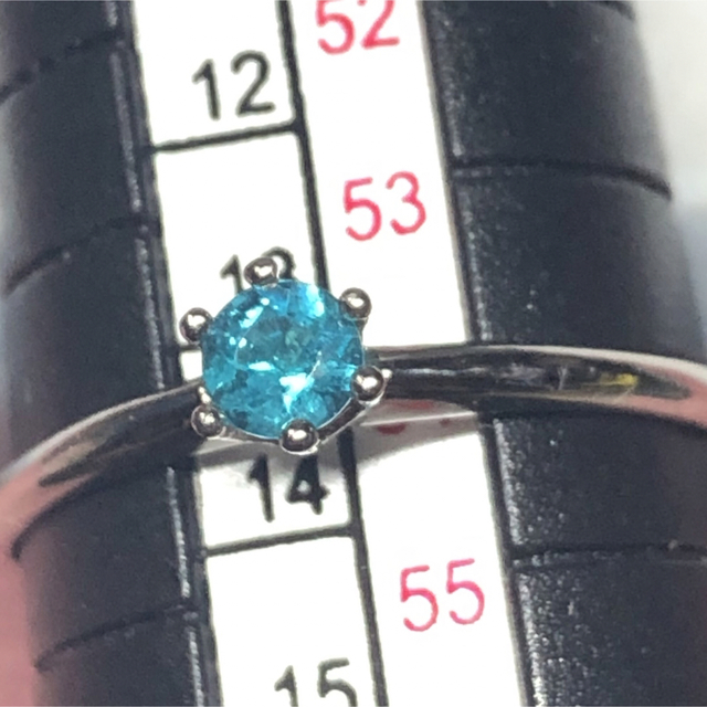 パライバトルマリンリング　0.15ct pt900   13.5号 レディースのアクセサリー(リング(指輪))の商品写真