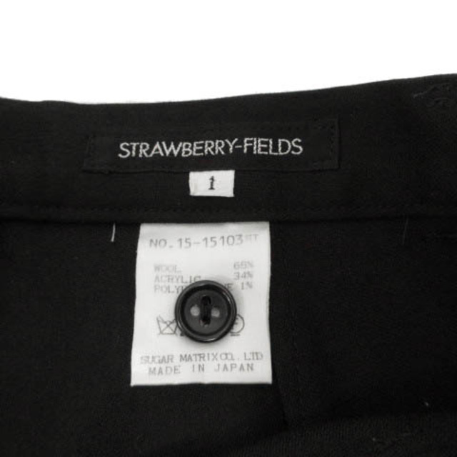 STRAWBERRY-FIELDS(ストロベリーフィールズ)のストロベリーフィールズ パンツ ストレートスリム ストレッチ ウール混 黒 1 レディースのパンツ(その他)の商品写真