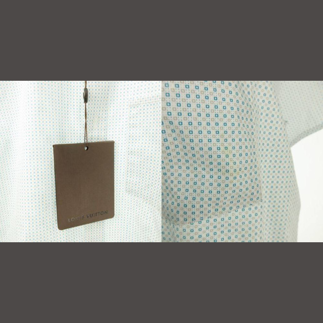 ルイヴィトン LOUIS VUITTON シャツ 半袖 総柄 モノグラム 白 青 - シャツ