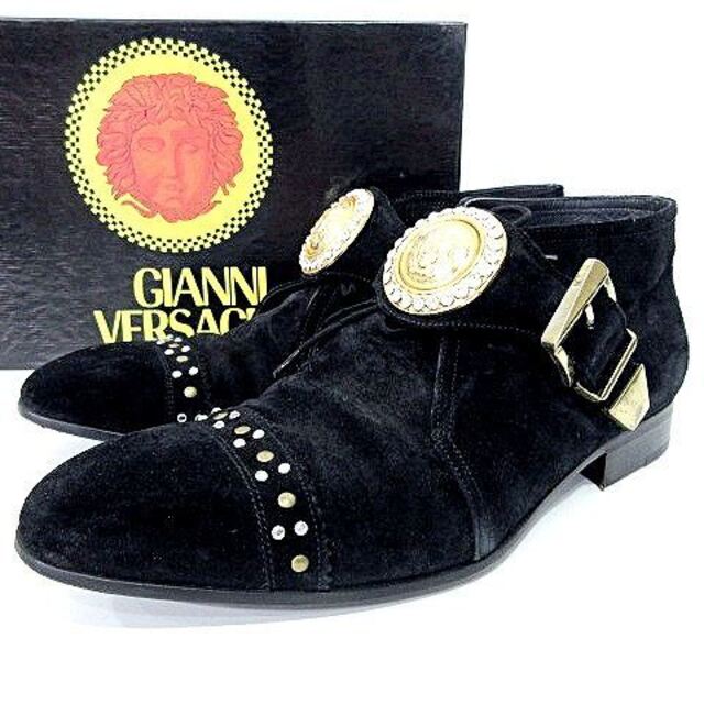 ヴェルサーチ VERSACE チャッカブーツ メデューサ ベルト 24.5cm-