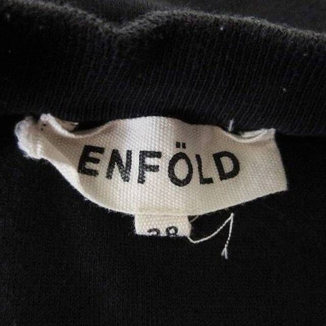 ENFOLD(エンフォルド)のエンフォルド ハーフスリーブ ニット カットソー 38 ブラック IBO36 レディースのトップス(カットソー(半袖/袖なし))の商品写真
