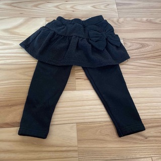 シマムラ(しまむら)の裏起毛　パンツ付きスカート　黒　80(パンツ)