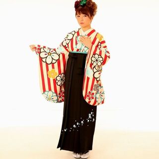 着物袴セット ジュニア用へ直し135～150cm 袴色選択可能 NO26830(和服/着物)