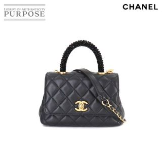 シャネル(CHANEL)の未使用 展示品 シャネル CHANEL ココハンドル マトラッセ 2way ハンド ショルダー バッグ ビジュー レザー ブラック AS2215 VLP 90182748(ハンドバッグ)