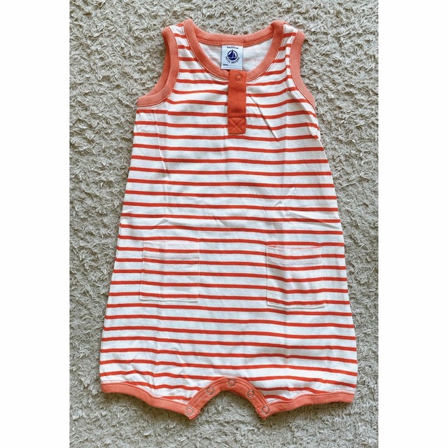 PETIT BATEAU(プチバトー)のプチバトー6m/67cmロンパース キッズ/ベビー/マタニティのベビー服(~85cm)(ロンパース)の商品写真