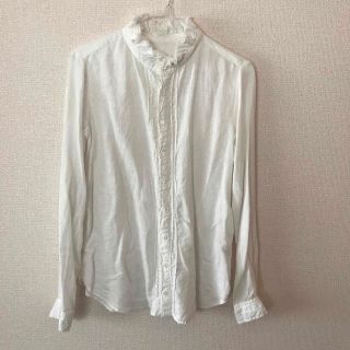 ネストローブ(nest Robe)のネストローブ　リネン　スタンドフリル　シャツ　白(シャツ/ブラウス(長袖/七分))