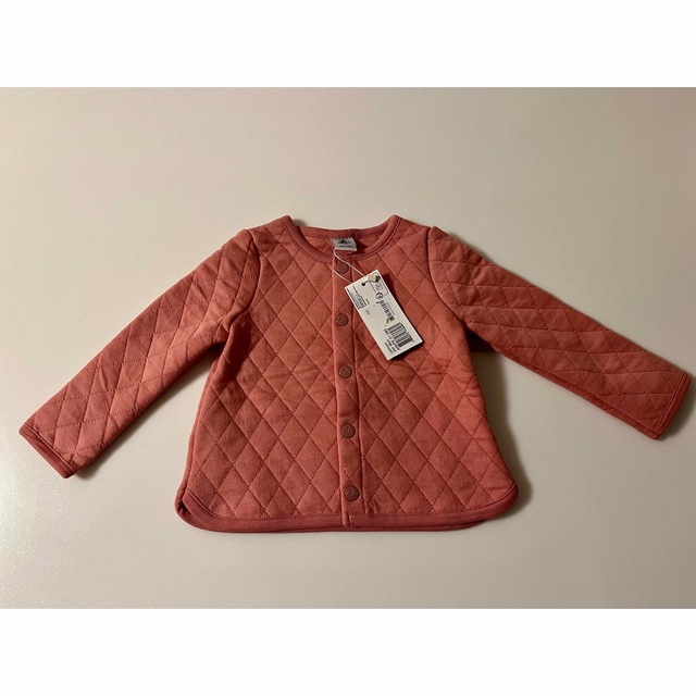 PETIT BATEAU(プチバトー)のプチバトー　キルティング　カーディガン　オレンジ 24m 86cm キッズ/ベビー/マタニティのキッズ服女の子用(90cm~)(カーディガン)の商品写真