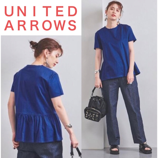 UNITED ARROWS(ユナイテッドアローズ)の未使用ユナイテッドアローズコットンティアードカットソー　ブルー系 レディースのトップス(Tシャツ(半袖/袖なし))の商品写真