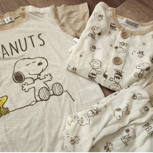 SNOOPY(スヌーピー)の早いもの勝ち！  PEANUTS 3枚セット パジャマ キッズ/ベビー/マタニティのキッズ服男の子用(90cm~)(パジャマ)の商品写真