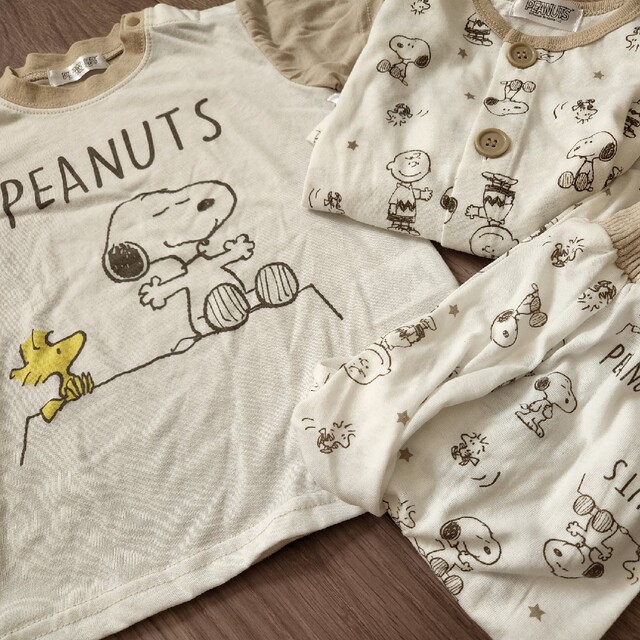 SNOOPY(スヌーピー)の早いもの勝ち！  PEANUTS 3枚セット パジャマ キッズ/ベビー/マタニティのキッズ服男の子用(90cm~)(パジャマ)の商品写真