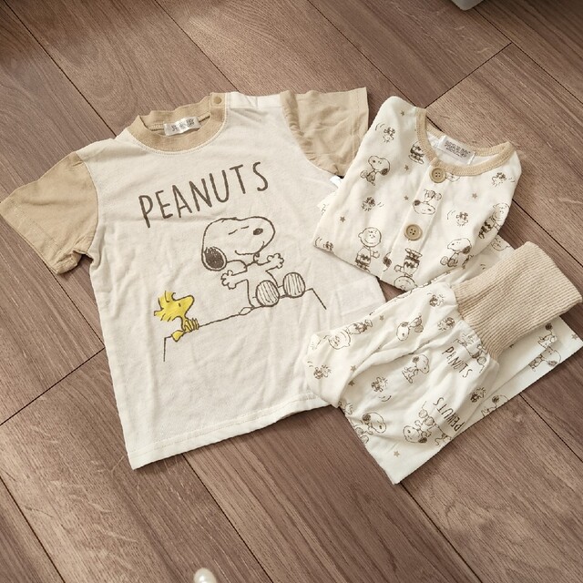 SNOOPY(スヌーピー)の早いもの勝ち！  PEANUTS 3枚セット パジャマ キッズ/ベビー/マタニティのキッズ服男の子用(90cm~)(パジャマ)の商品写真