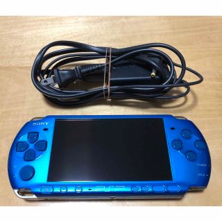 ソニー(SONY)のPSP-3000  ブルー　充電コード付き　社外バッテリー新品(携帯用ゲーム機本体)