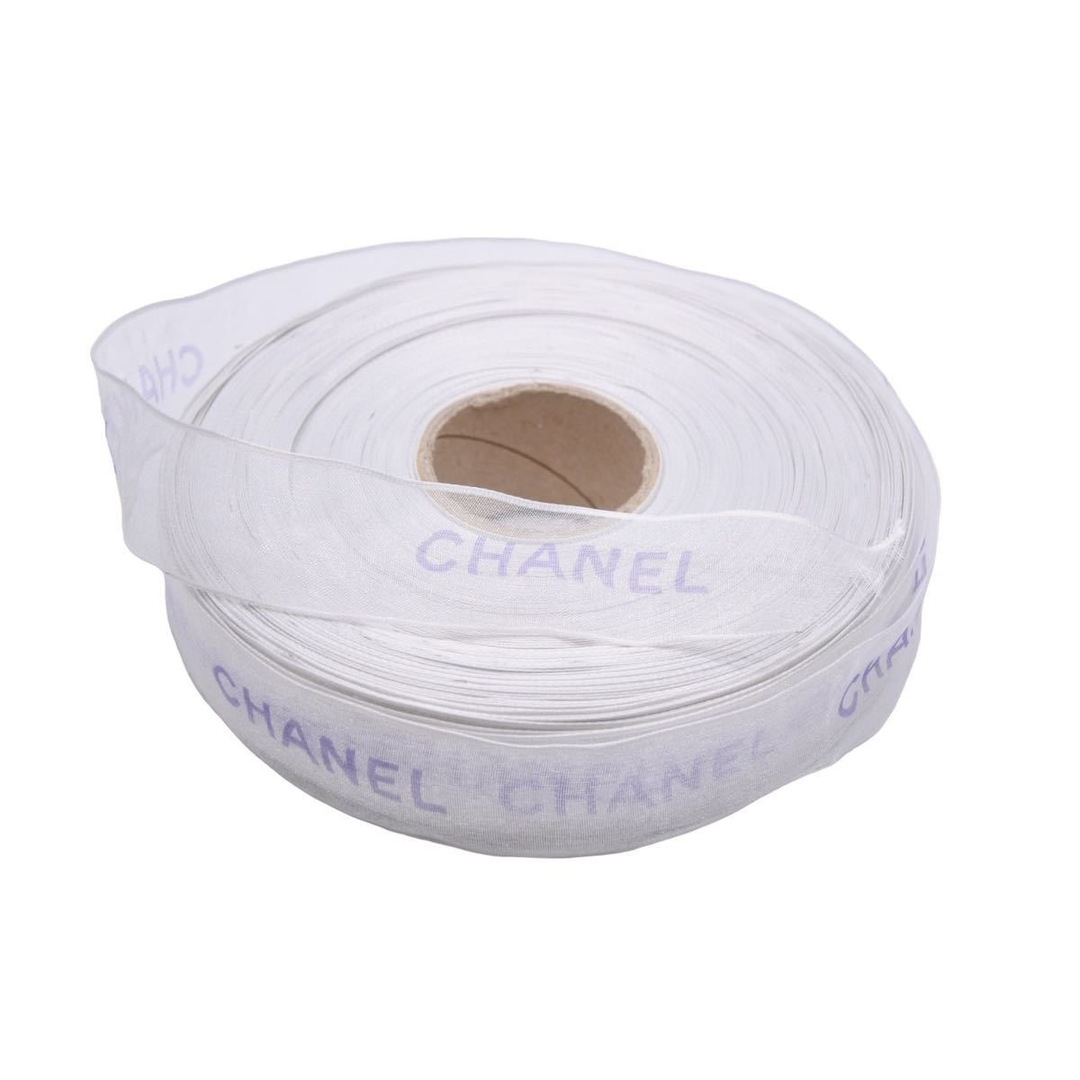 CHANEL シャネル リボンテープ リボンロール アクセサリー ブランドロゴ 小物 ホワイト 美品  42489のサムネイル