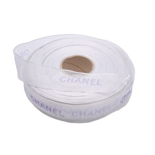 シャネル(CHANEL)のCHANEL シャネル リボンテープ リボンロール アクセサリー ブランドロゴ 小物 ホワイト 美品 中古 42489(その他)