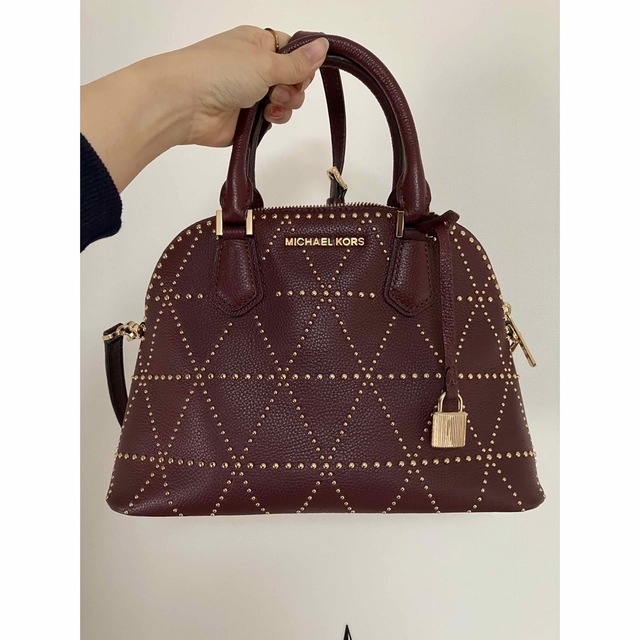 MICHAEL KORS  2wayバッグ　スタッズ　ボルドー