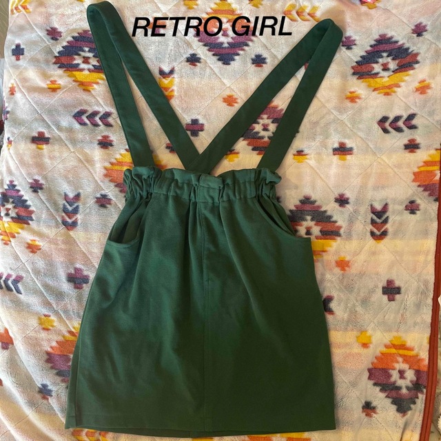 RETRO GIRL(レトロガール)のRETROGIRL レトロガール　緑　グリーン　サロペットタイトスカートMサイズ レディースのパンツ(サロペット/オーバーオール)の商品写真
