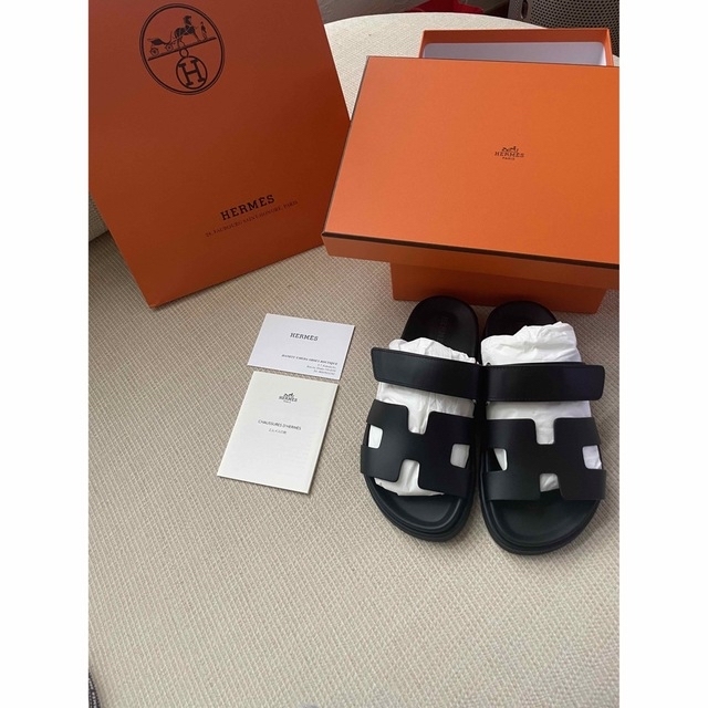 人気TOP Hermes - 新品 HERMES エルメス シプレ サンダル ブラック 黒