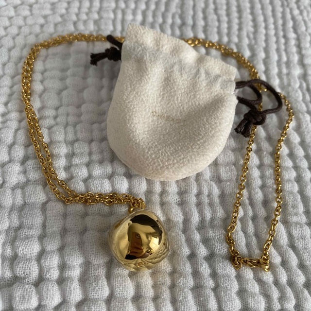 chieko c + wonky ball necklace gold