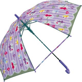 子供/女児用雨傘 1駒透明 50cmジャンプ アリス パープル(傘)