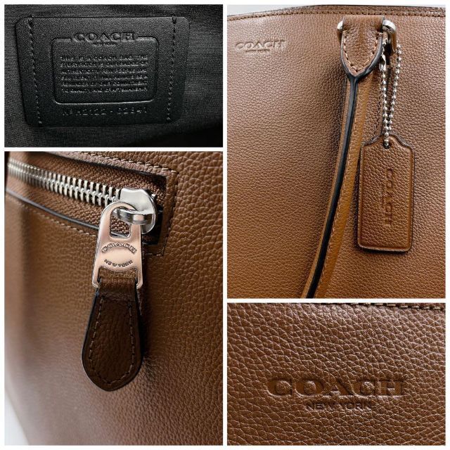 COACH コーチ メンズ レザー 2way ショルダーバッグ トートバッグ 茶 7