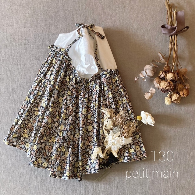 petit main(プティマイン)のpetit mainプティマイン❁⃘ 重ね着小花柄チュニックトップス130 キッズ/ベビー/マタニティのキッズ服女の子用(90cm~)(Tシャツ/カットソー)の商品写真