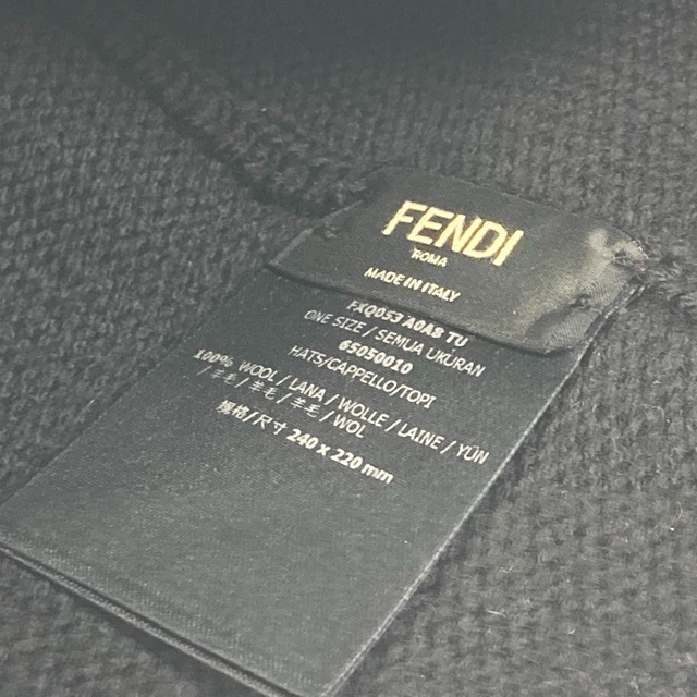 FENDI フェンディ ROMA ニット帽 ビーニー 帽子 ブラック-