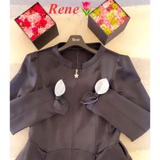 ルネ(René)のRene【美品】mily様専用♡スプリングコート34 ネイビー　春　秋(スプリングコート)