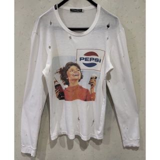 ドルチェアンドガッバーナ(DOLCE&GABBANA)の＊DOLCE&GABBANA×PEPSI ダメージ加工 ロンＴ トップス 44(Tシャツ/カットソー(七分/長袖))