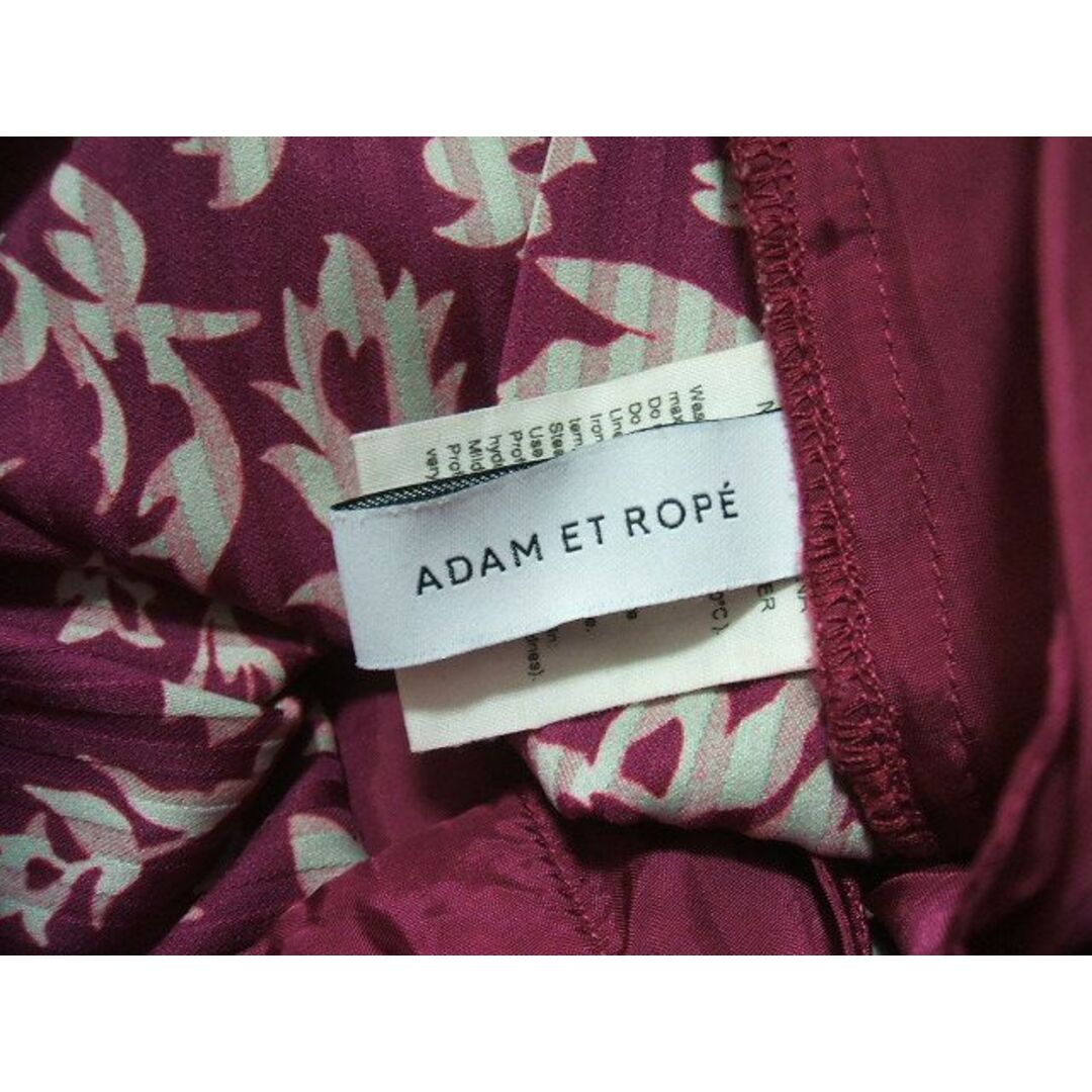 Adam et Rope'(アダムエロぺ)のadam et Rope ベルト付きワイドパンツ サイズF ボルドー、グリーン レディース アダムエロペ【中古】1-0410M▲ レディースのパンツ(その他)の商品写真