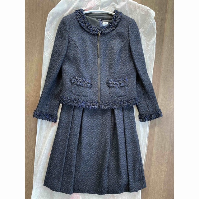 Harrods - ELISA (Harrods後継)ネイビー ツイード セットアップ スーツ