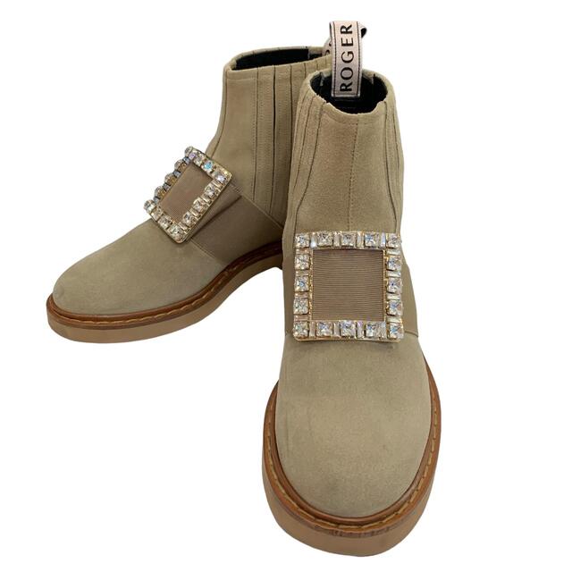 即出荷】 ROGER - VIVIER ROGER VIVIER ベージュ スエード チェルシー