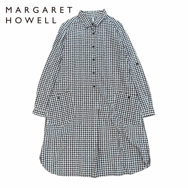 【MARGARET HOWELL】チェックシャツワンピースレディース