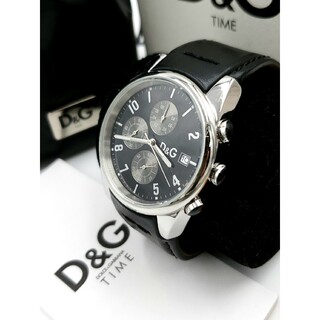 ディーアンドジー(D&G)の良品 ドルガバ 「サンドパイパー」 腕時計 クロノグラフ　ブラック(腕時計(アナログ))