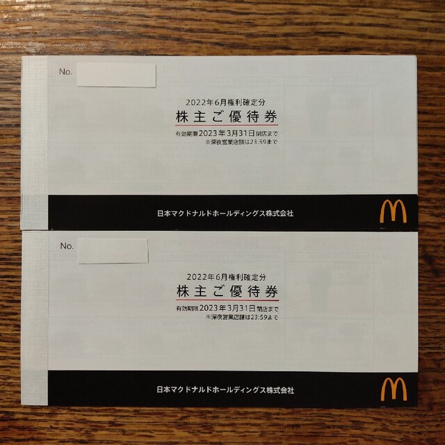 マクドナルド　株主優待2冊分（12シート）